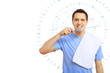 Young man with tooth brush