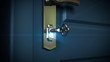 Video: Key unlocking lock and door opening to a bright light Key unlocking lock and door opening to a bright light