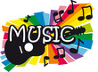 Colorful guitar illustration