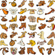 Cartoon funny dogs heads set