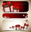 Set of three banners with gifts. Vector illustration