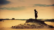 Video: beautiful woman in desert beautiful woman in desert
