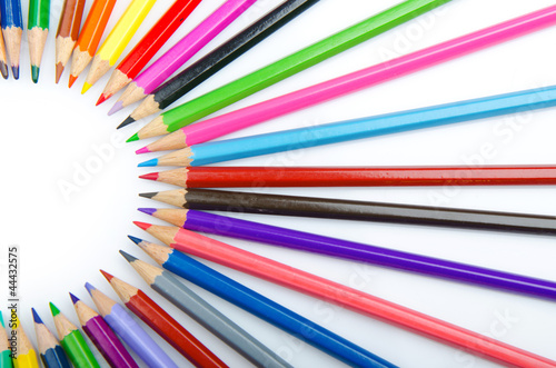 Photo: Colour pencils in creativity concept Colour pencils in creativity concept