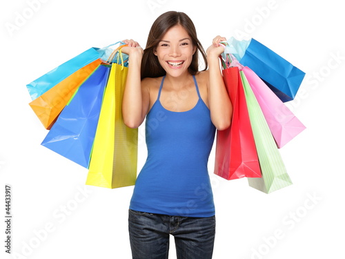 Photo: Shopper woman holding shopping bags Shopper woman holding shopping bags