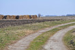 Feldweg mit Strohballen