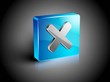 Glossy 3D web 2.0 cross mark validation symbol icon set. EPS 10.