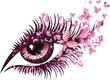 Beautiful female eye with butterflies