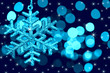 Foto: Christmas decoration snowflake on defocused lights and stars ba Christmas decoration snowflake on defocused lights and stars ba