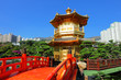 gold pavilion in chinese garden