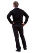 back view of Business man  looks ahead