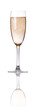 glass of champagne flutes isolated