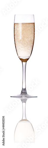 Photo: glass of champagne flutes isolated glass of champagne flutes isolated