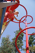 young happy child girl having fun on outdoor playground
