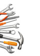 Mechanic tools on white