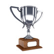 Silver Trophy Cup on White Background
