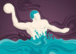 Vector: Water polo player illustration. Water polo player illustration.
