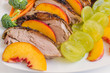 Duck breast salad with fruits and vegetables