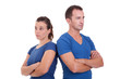Photo: upset couple, back to back , isolated on white upset couple, back to back , isolated on white