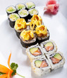 Photo: fresh Japanese sushi rolls fresh Japanese sushi rolls