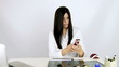 Woman doctor calling patient