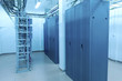 network server room routers and fiber optical cables
