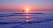 Blue sunset at sea in summer