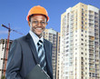 african american young Man architect on a building