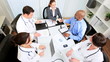 Overhead View Hospital Doctors Successful Meeting