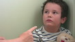Frightened little boy crying