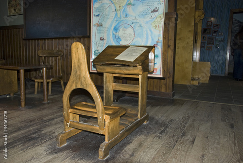 Photo: old wooden school chair old wooden school chair