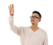 Touching on transparent virtual screen