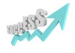 Success Word on Blue Growth Arrow