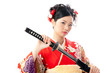 japanese kimono woman with japanese sword