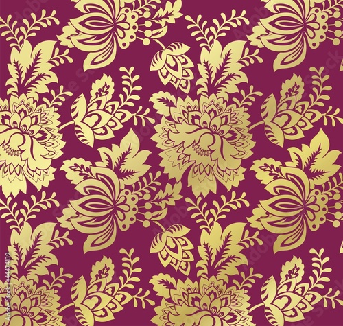 Vector: floral pattern, textile design, costume, royal India, Asia floral pattern, textile design, costume, royal India, Asia