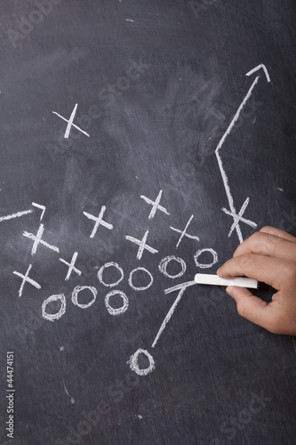Photo: Coach Drawing Football Play Coach Drawing Football Play