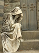 grief, tombstone on monumental cemetery in Florence, Italy, Euro