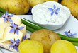 Pellkartoffeln, Butter und Quark