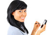 junge attraktive Frau mit Smartphone