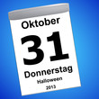 Kalender auf blau - 31.10.2013 - Halloween