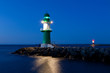 Ostsee Warnemünde Leuchtturm Abends