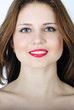 Foto: portrait bright beautiful girl with long hair portrait bright beautiful girl with long hair