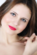 Foto: portrait bright beautiful girl with long hair portrait bright beautiful girl with long hair