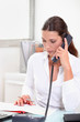 Secretary answering the phone