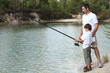 Father and son fishing