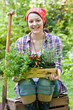 Junge Frau im Garten, young woman in a garden