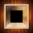 Wooden Frame on a Old Wood Wall