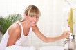 Woman in bathroom
