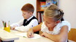 Video: Schoolgirl writing her task and boy peeping Schoolgirl writing her task and boy peeping