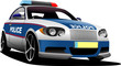 Vector: Police car. Municipal transport. Vector illustration. Police car. Municipal transport. Vector illustration.