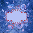 Rose template on blue background. EPS 8
